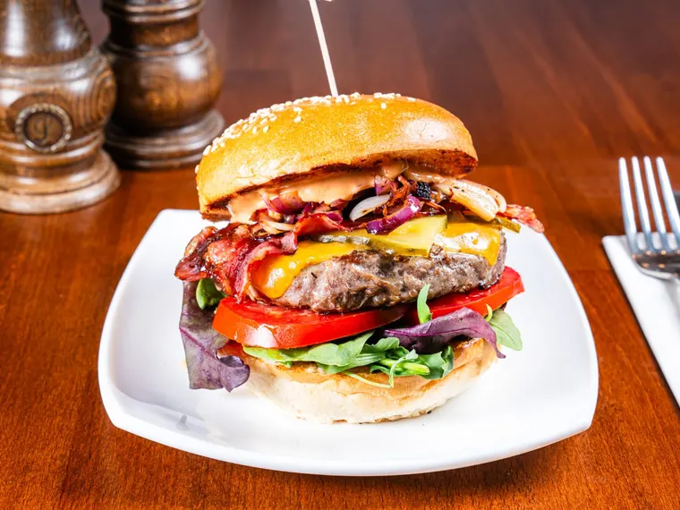 A plate of burgers by grill domnesc, at Ciorbe La Ion